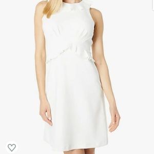 Tommy Hilfiger womens Sleeveless Scuba Crepe Ruffle Detail Peplum Dress